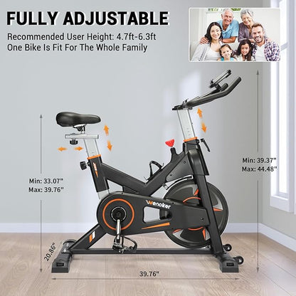 Exercise Bike, WENOKER Magnetic Resistance Stationary Bike for Home, Indoor Bike with Whisper Quiet, Heavy Flywheel and Upgraded LCD Monitor (Newest Version)