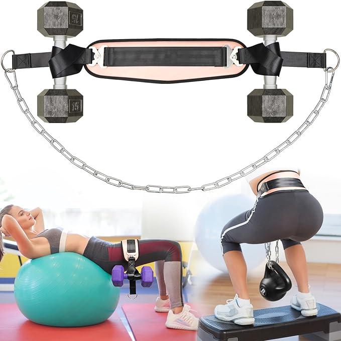 VAIIO Hip Thrust Belt for Dumbbells Kettlebells, Booty Belt for Hip Thrust,Hip Belt Pad for Hip Thrusts,Squats,Lunges,Glute Bridges,Dips Exercise