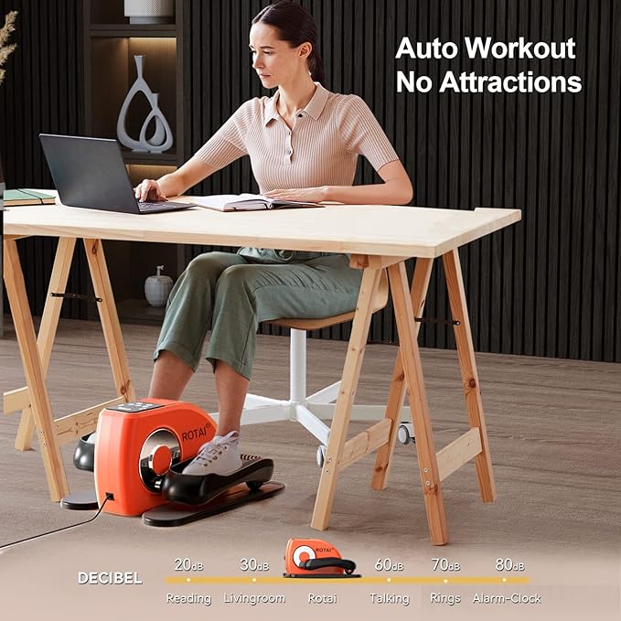 Under Desk Elliptical Machine for Seniors Rehab Electric Seated Leg Foot Pedal Exerciser Bike, Portable Trainer for Home & Office with Remote and LCD Monitor