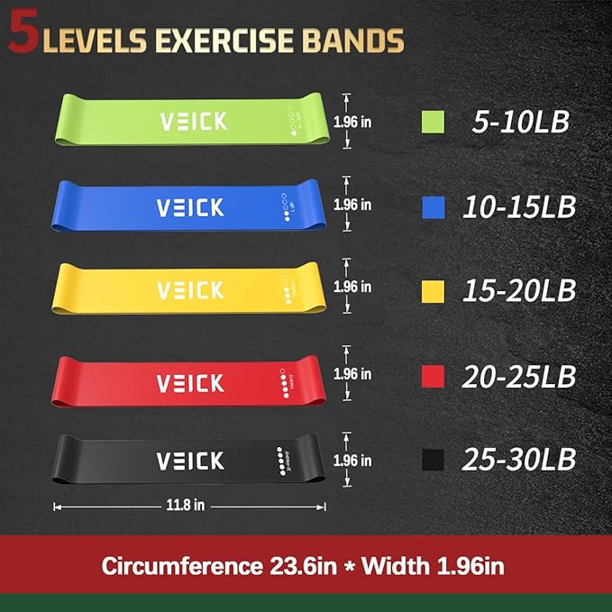 VEICK Resistance Bands, Exercise Bands, Workout Bands, Resistance Bands for Working Out with Handles for Men and Women, Exercising Bands for Fitness Weights Work Out at Home