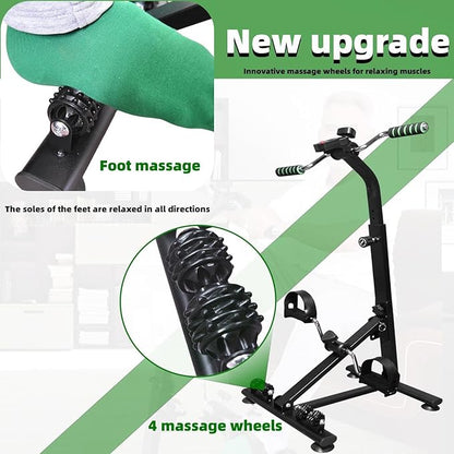 Upgraded Pedal Exerciser for Seniors Elderly Exercise Equipment Hand Arm Leg and Knee Peddler Bike Stroke Recovery Equipment, black