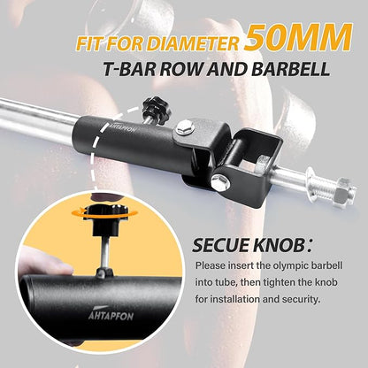 T-Bar Row Olympic Bars Landmine Attachment for Barbell Workouts, 360 Rotation, Fits 2-inch Olympic Barbell, Gym Home Fitness, Squat,Deadlifts