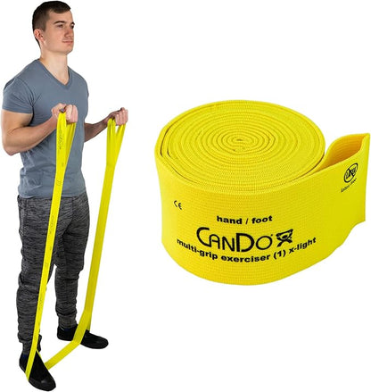 CanDo Multi-Grip 6 Foot Exercise Resistance Band with Hand/Foot Loops for Total Body Workouts, Training, Rehab, Stretching and Therapy