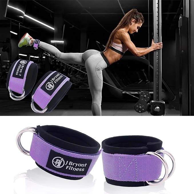 J Bryant Barbell Pad Set with 2 Ankle Straps for Cable Machines Hip Resistance Band Weight Lifting Straps Thick Cushion Hip-Thrusts Pad with Carry Bag for Squats Bench Press Workout