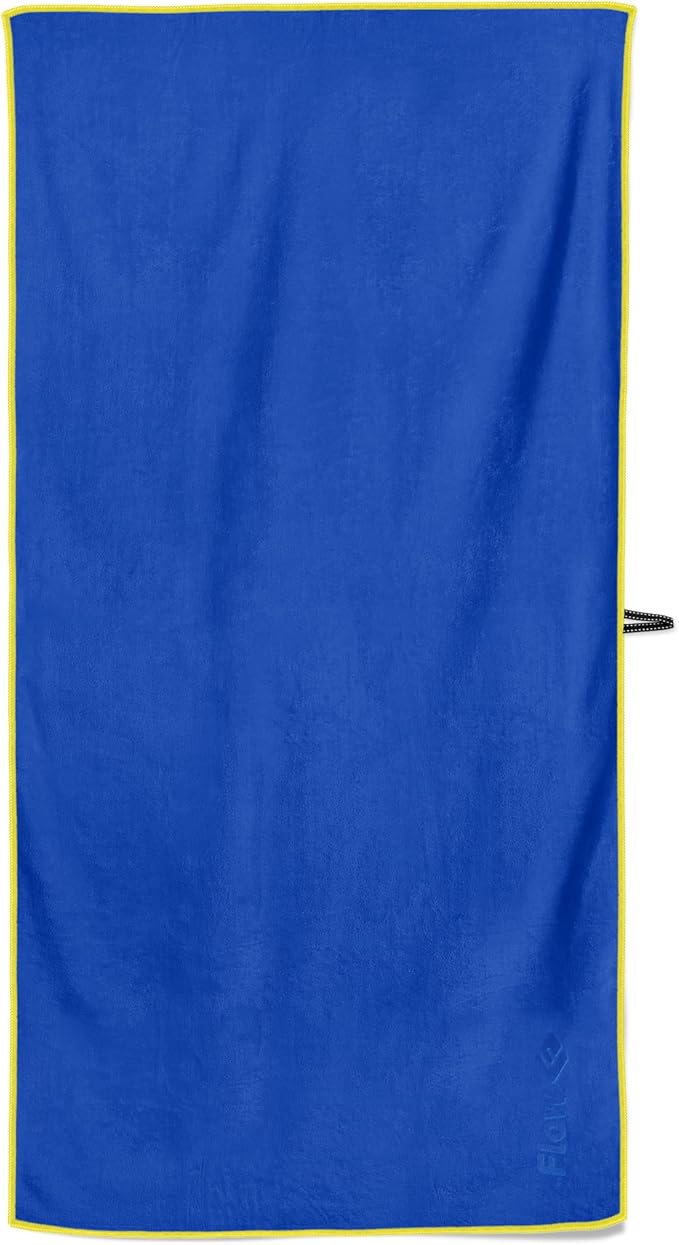 Flow Hydro Sport Towel - Microfiber Quick Dry Swimming Towels for Swim, Pool, Triathlon, and Other Water Sports in Medium, Large, Extra Large, and Hooded Sizes (Blue, X-Large (72" x 40"))