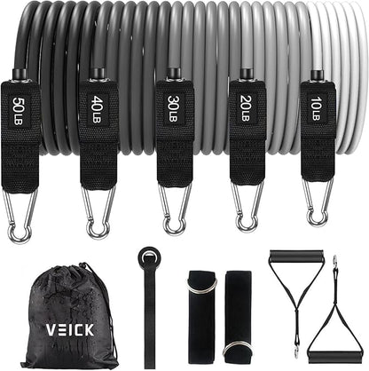 VEICK Resistance Bands, Exercise Bands, Workout Bands, Resistance Bands for Working Out with Handles for Men and Women, Exercising Bands for Fitness Weights Work Out at Home