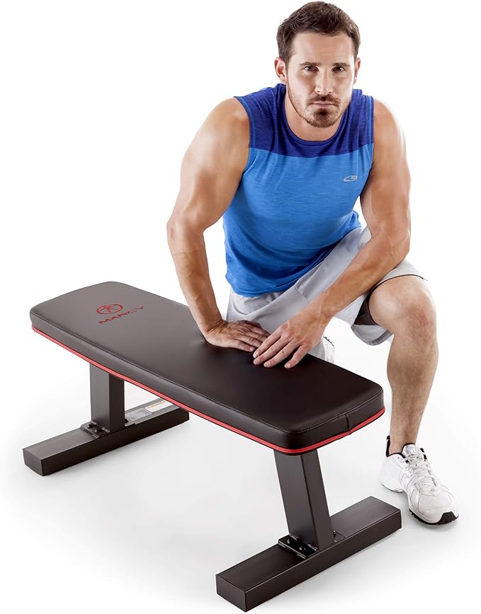 Marcy Flat Utility Weight Bench for Home Gym Weight Training and Ab Exercises