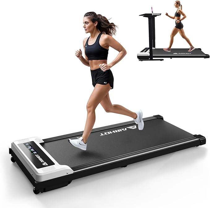 Walking Pad Treadmill, 2.5HP Under Desk Treadmill with Remote Control & LED Display, Quiet Desk Treadmill for Compact Space, Portable Treadmill for Home Office Use