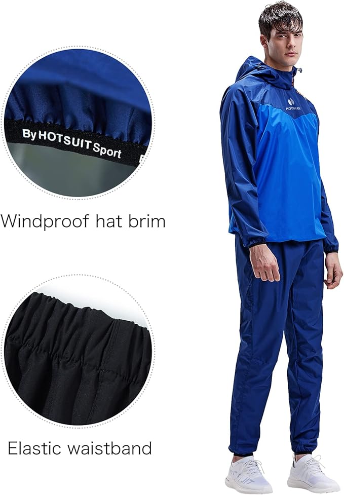 HOTSUIT Sauna Suit for Men Sweat Sauna Jacket Pant Gym Workout Sweat Suits