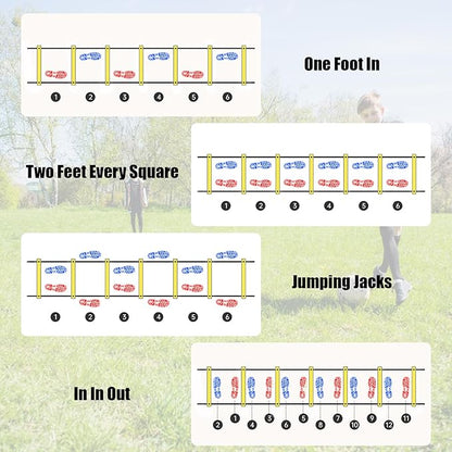 Agility Ladder,Speed Training Equipment Set,20ft Rungs Speed Ladder,Soccer