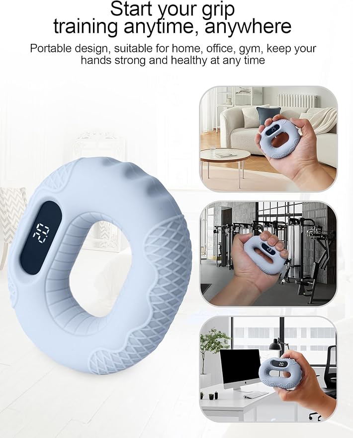 Smart Hand Grip Strength Trainer for Adults & Kids, Stress Ball Bluetooth Connection for Phone, Perfect for Fitness, Wrist Rehab Therapy & Hand Strengthening Counter