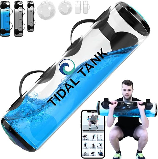 Tube - The Original Aqua Bag - Water Bag 30lbs to 70 lbs - Adjustable Sand Bag Alternative - Stability, Core and Balance Training - Portable Fitness Equipment - Including App