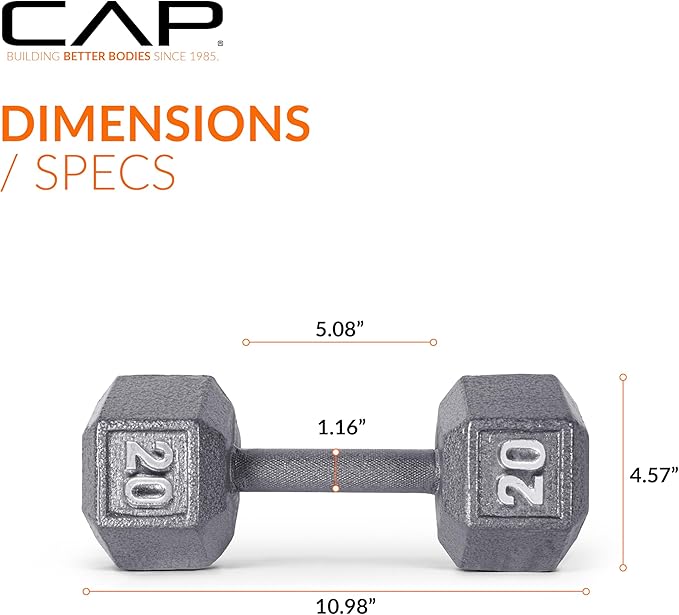 CAP Barbell Cast Iron Hex Dumbbell 20 lb