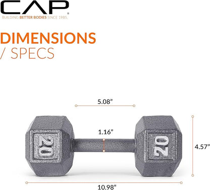 CAP Barbell Cast Iron Hex Dumbbell 20 lb