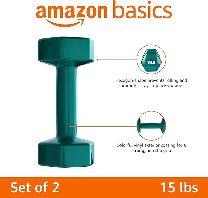 Amazon Basics Vinyl Coated Dumbbell Hand Weights