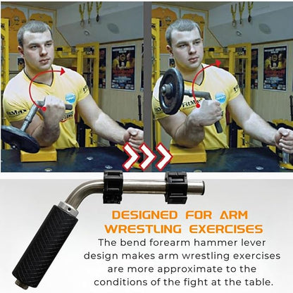 Arm Wrestling Forearm Hammer Lever, Dumbbell Bar Handle for Wrist Forearm Grip Strength Workouts, Arm Wrestling Training Equipment