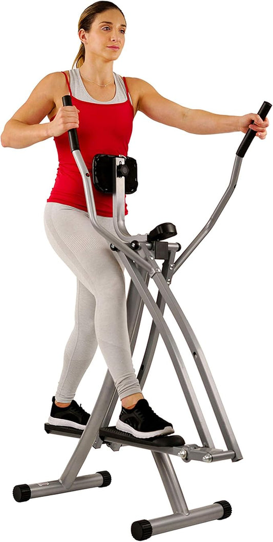 Sunny Health & Fitness Air Walk Cross Trainer Elliptical Machine Glider w/Performance LCD Monitor, Low-Impact, 30 Inch Stride and Optional Exclusive SunnyFit App Enhanced Bluetooth Connectivity