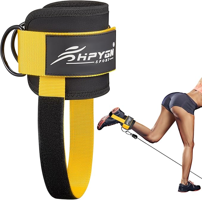 Ankle Strap for Cable Machine, Padded Ankle Straps for Cable Machine Kickbacks, Glute Workouts, Leg Extensions, Curls, Booty Hip Abductors Exercise, Adjustable Comfort Ankle Cuff for Gym