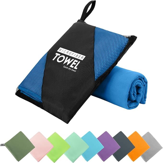 Microfiber Travel Towel, Soft Lightweight Quick Dry Towel, Super Absorbent Compact Travel & Sports & Beach Towels for Camping, Backpack, Gym, Swimming, Yoga, Hiking (XXL:40"×72" -Blue)