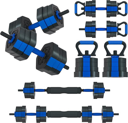 VIVITORY Dumbbell Sets Adjustable Weights, Free Weights Dumbbells Set with Connector, Non-Rolling Adjustable Dumbbell Set, Barbell Weights Set for Home Gym, Hexagon, Cement Mixture