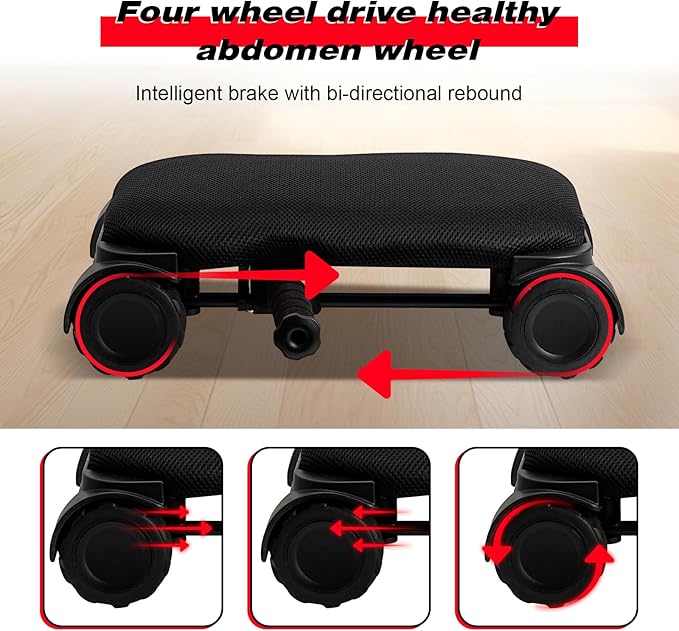 Ab Roller Wheel, Automatic Rebound Abdominal Wheel for Core Workout, Workout Equipment for Difficult Abdominal & Core Strength Training,pilates board