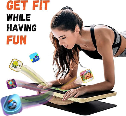 Yes4All Versatile Plank Trainer Board with Smartphone Integration for Full Body Fitness while Playing Games, Watching Videos - Comfy EVA Surface, Anti-Slip Anti-Scratch Pads