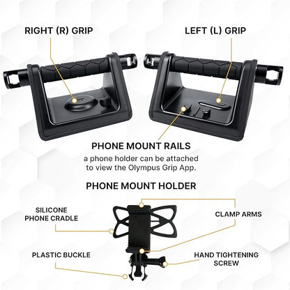 Ultimate Fitness Strength Trainer iOS App & Portable Hand-Held Calisthenic Gym - Olympus Grip by Fitnix