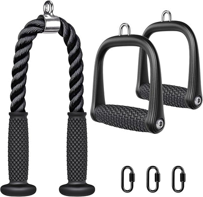 Tricep Pull Down Attachment, Cable Machine Accessories for Home Gym, Cable Machine Attachments Pulley System Gym, LAT Pull Down Attachment Weight Fitness