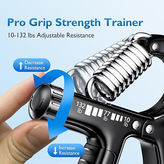 FitBeast Grip Strengthener Forearm Strengthener, Adjustable Hand Grip Strengthener for Strength Training & Rehabilitation, 10-132 lbs Resistance, Ideal for Athletes and Physical Therapy (1 Piece)