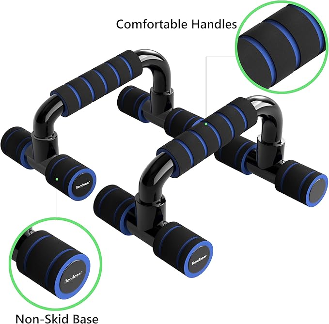 Readaeer Push Up Bars Gym Exercise Equipment Fitness 1 Pair Pushup Handles with Cushioned Foam Grip and Non-Slip Sturdy Structure Push Up Bars for Men & Women