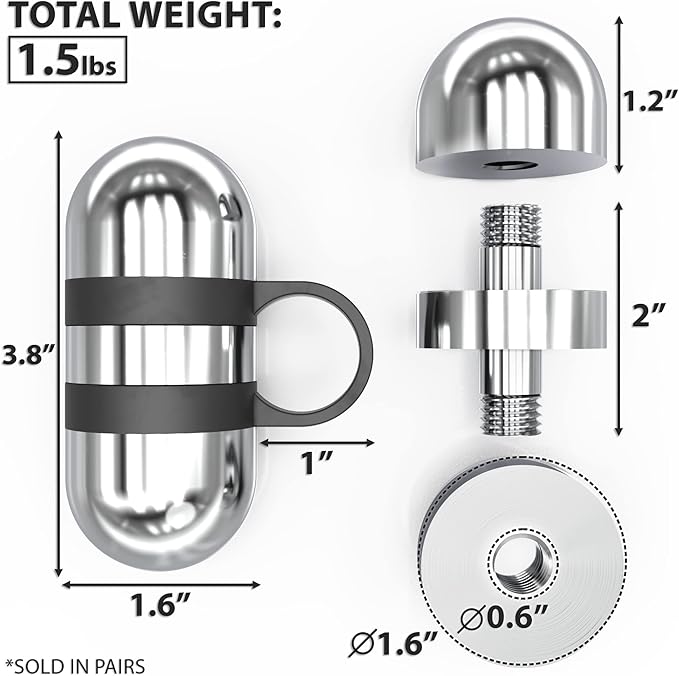 Synergee Cardio Hand Weights. Steel Hand Weights Dumbbell Set with Anti-Slip Silicone Finger Loop for Workout, Fitness, Training for Men and Women. Sold In Pairs. Available in 1lb, 1.5lb and 2lb Sets