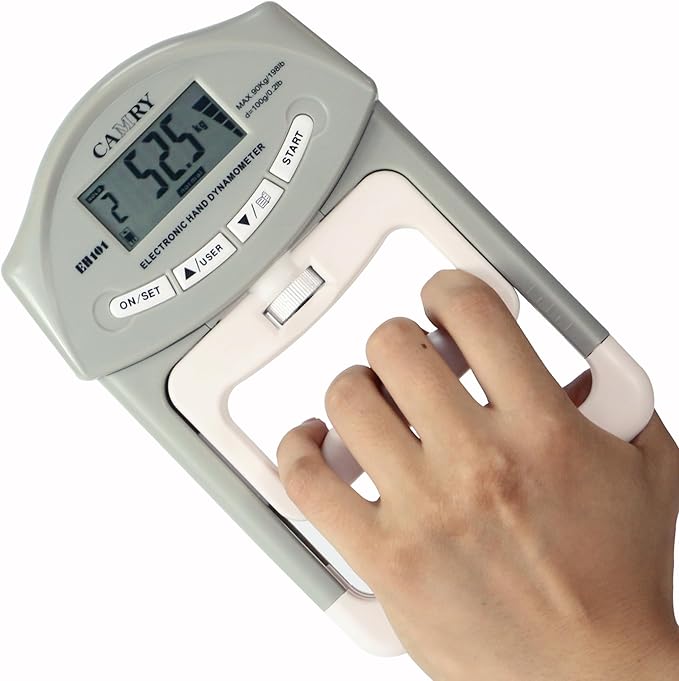 CAMRY Digital Hand Dynamometer Grip Strength Measurement Meter 198Lbs / 90Kgs Auto Capturing Electronic Hand Grip Power