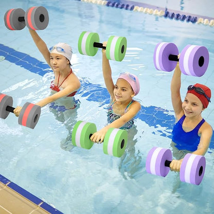 Shappy 8 Pcs Water Weight Aquatic Exercise Dumbbells Water Dumbbell Pool Exercise Weight Water Aerobics Equipment Eva Foam Dumbbell Set Aquatic Exercise Equipment Hand Bar for Fitness