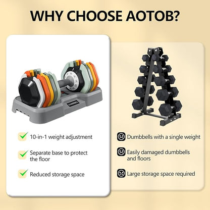 AOTOB 25/55 lbs (Pair) Adjustable Dumbbell Set