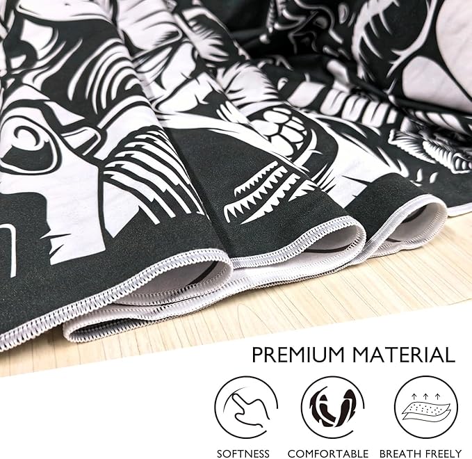 Beach Towel - Microfiber Beach Towels(71" x 40" - 1Pcs) - Quick Dry Sand Proof Absorbent Compact Beach Blanket - Lightweight Towel for Beach Swimming Surfing Sports Yoga Gym(Skull)