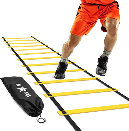 Yes4All 8, 12, 20 Rungs Agility Ladder - Speed Training Equipment for All Ages & Levels with Carrying Bag - Speed Ladder