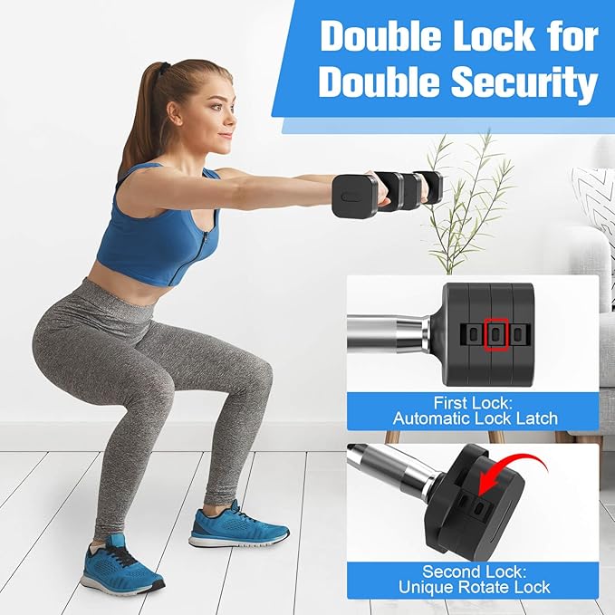 Adjustable Dumbbells Set of 2, Adjustable Weight Dumbbells with 4 Levels 4.4lb, 6.6lb, 8.8lb, 11lb, Hand Weights Sets for Women/Men Home Gym Full Body Workout