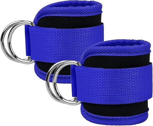 Ankle Straps Ankle Resistance Bands Wrist Cuffs Padded Straps Adjustable Fitness Glute Kickback D-Ring for Cable Machine Gym Foot Leg Training Brace Support 1 Pair