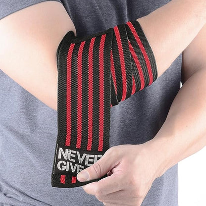 Professional Elbow Wrist Wraps 40" Elastic Elbow Support for Weightlifting Workout Bodybuilding Gym Fitness