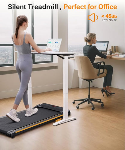 UREVO Walking Pad, Under Desk Treadmill for Home Office, Portable Walking Treadmill with Remote Control, LED Display