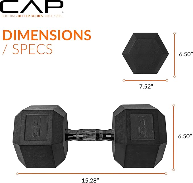 CAP Barbell Coated Hex Dumbbell Weight