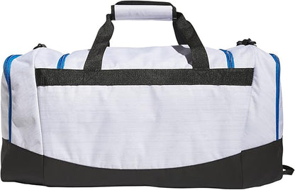 adidas Unisex Adult Defender 4 Medium Duffel Bag, Two Tone White-Clear Onix/Bright Royal Blue/Black, One Size