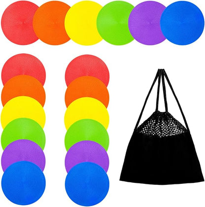 Spot Markers 4.72inch & 10inch Non Slip Rubber Floor Markers Flat Field Cones Poly Dots for Soccer Basketball Sports Speed Agility Training and Drills¡­