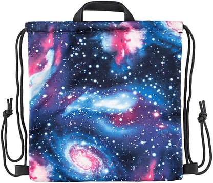 VanFn Drawstring Bags, Creative Design Gymsack, Unisex Sackpack, Casual Backpack, Sport's Equipment Bag Travel Bags (Galaxy)