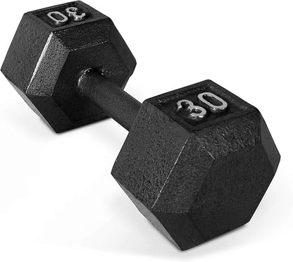 CAP Barbell Black Cast Iron Hex Dumbbell | 5-120 LBs | Single or Pair