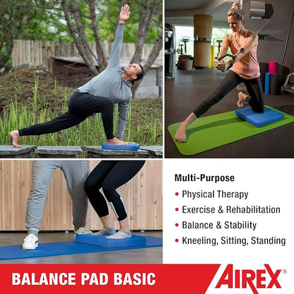 AIREX Balance Pad – Stability Trainer for Balance, Stretching, Physical Therapy, Exercise, Mobility, Rehabilitation and Core Training Non-Slip Closed Cell Foam Premium Balance Pad