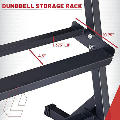 Lifeline Fitness Dumbbell Rack - Three-Tier Weight Storage 1000 Pounds.