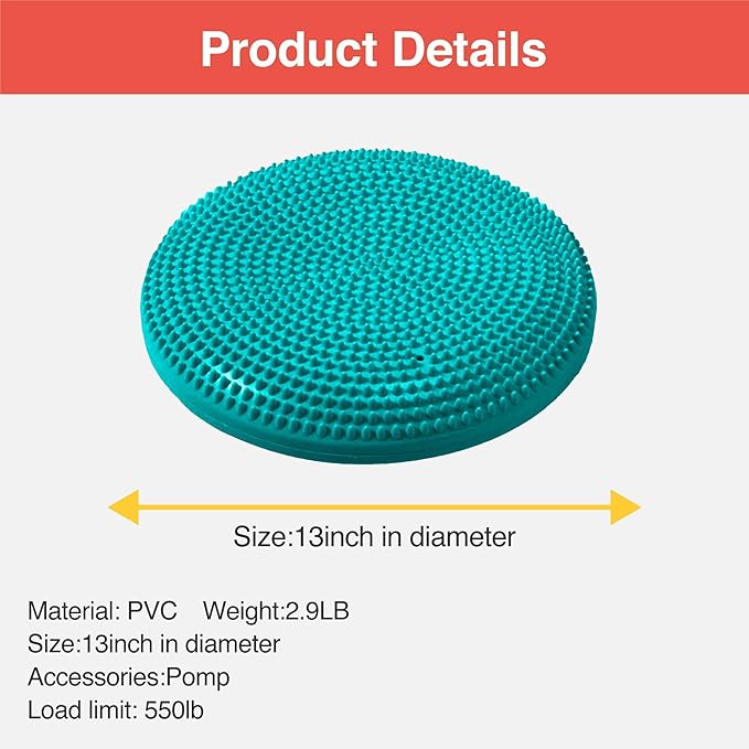 Primasole Balance disc 1 PC Comes with an air Pump Exercise Disk for Stability Workout