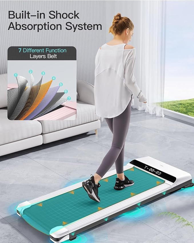 UMAY 512 Walking Pad, 512N Under Desk Treadmill, P1 Small Treadmill, Ultra Quiet Walking Treadmills for Home Office with Remote Control, SPAX APP and LED Display, Installation-Free