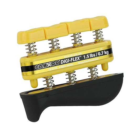 CanDo Digi-Flex Hand and Finger Exerciser Yellow-X-Light - For Dexterity, Strength, and Flexibility for Fingers, Hands, and Forearms